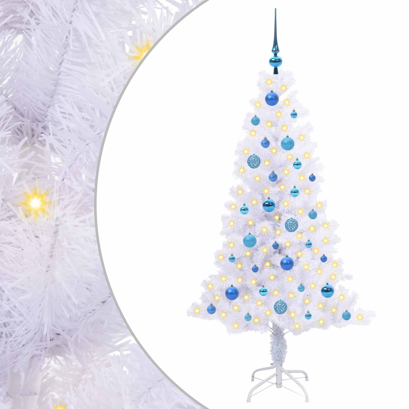 Künstlicher Weihnachtsbaum Weiß 120 cm PVC und Stahl