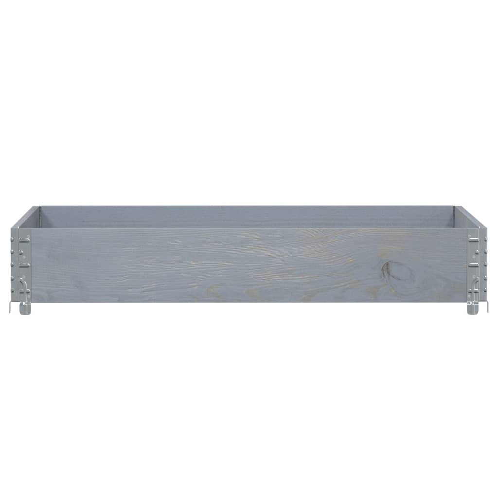 Paletten-Aufsatzrahmen Schwarz 80x60 cm Massivholz Kiefer