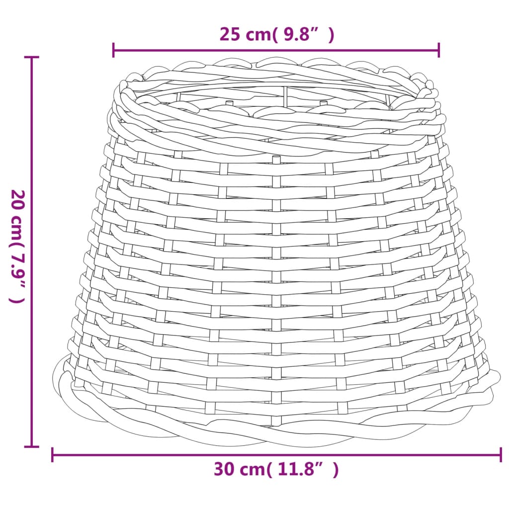 Lampenschirm Weiß Ø15x12 cm Korbweide