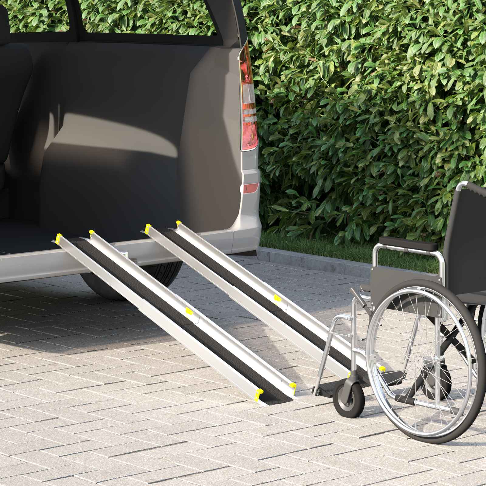 Rampe für Rollstühle 270 kg 2 pcs Schwarz 152 x 19 x 5,5 cm