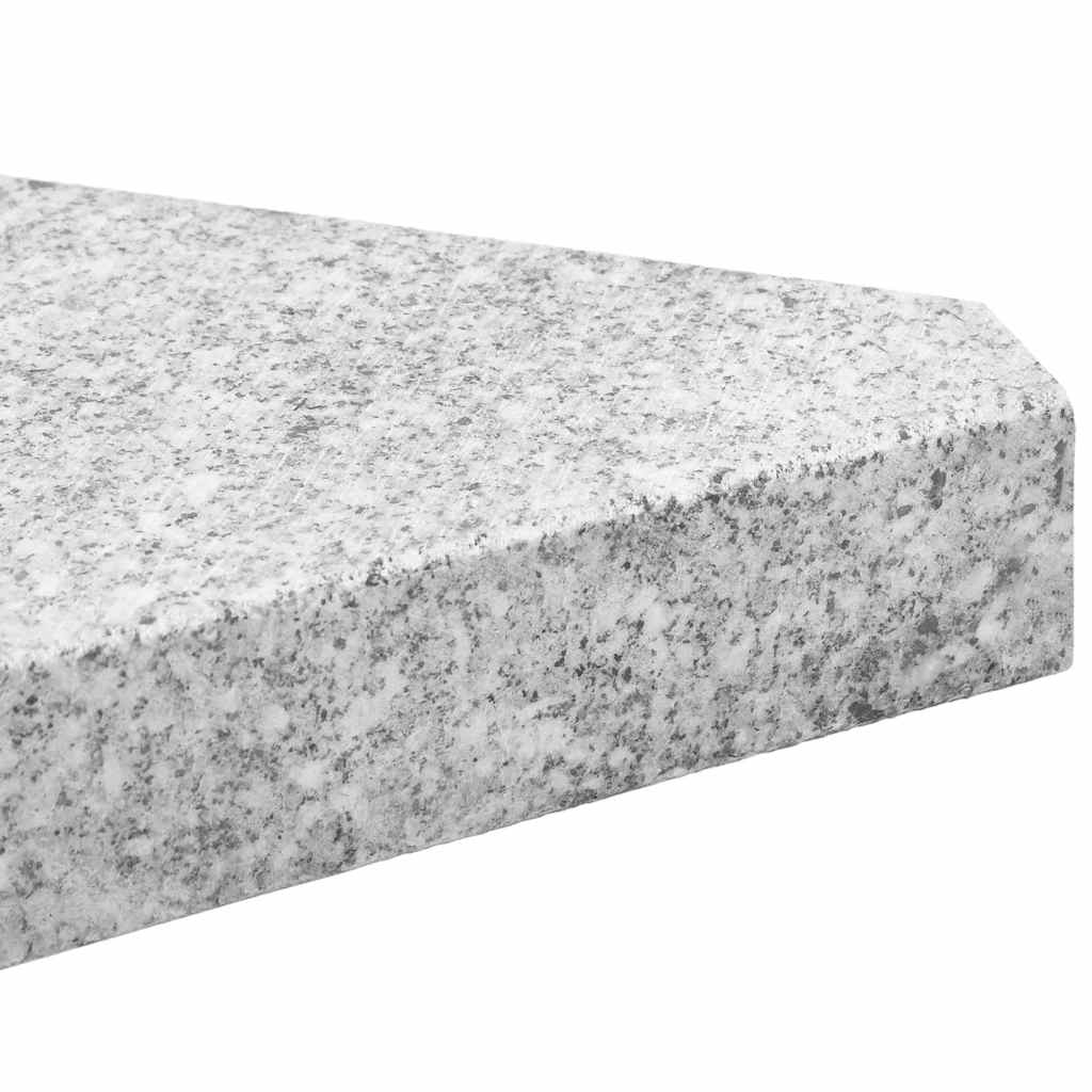 vidaXL Sonnenschirm-Gewichtsplatten 4 Stk. Grau Granit Dreieckig 14 kg