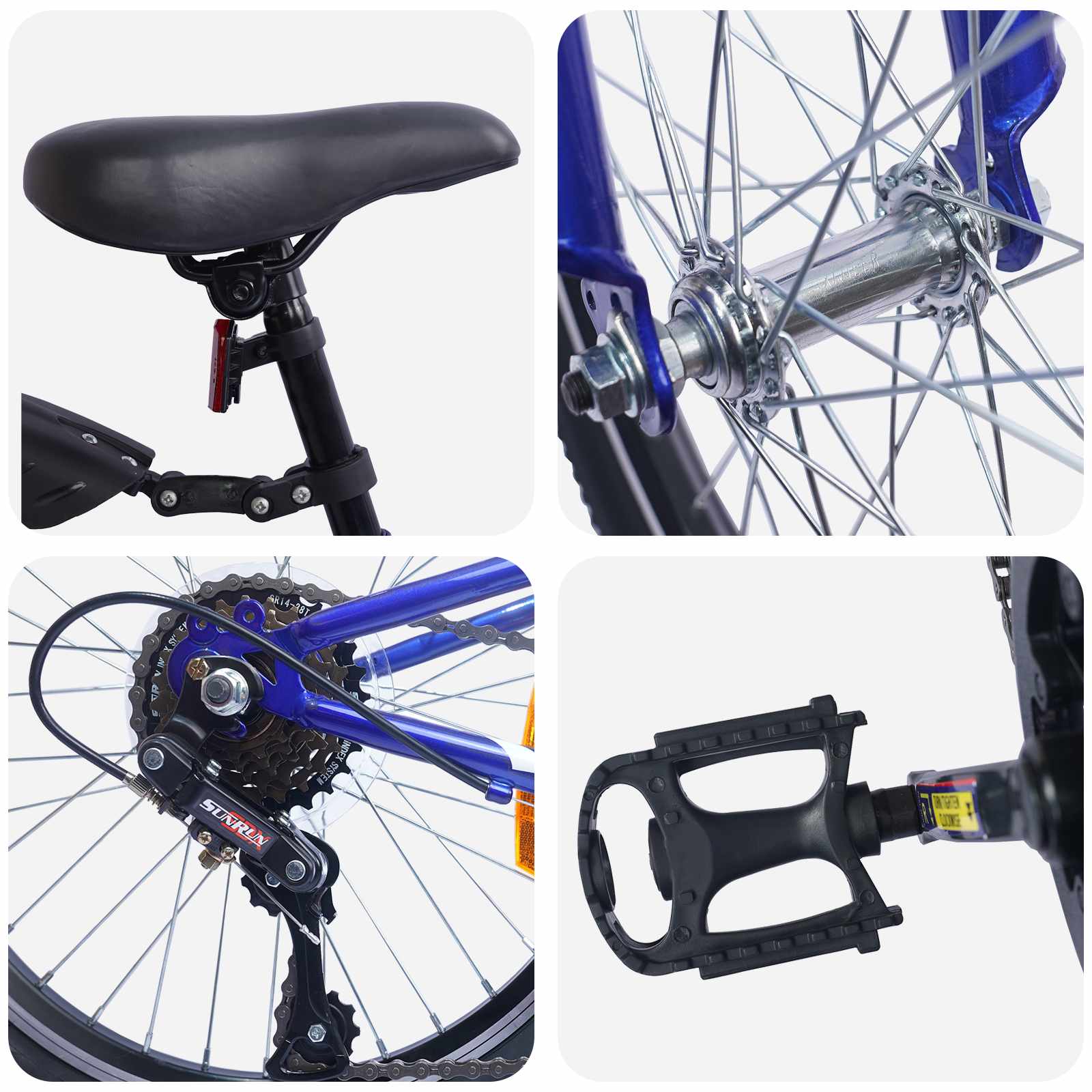 Kinderfahrrad 20 Zoll 6-Speed für 6-11 Jahre alt Schwarz