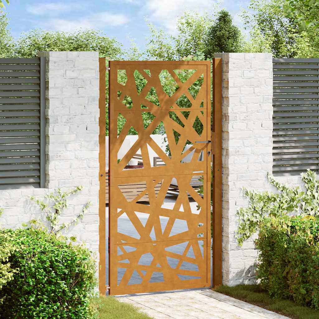 Gartentor Schwarz 100x100 cm Stahl Lichtdesign