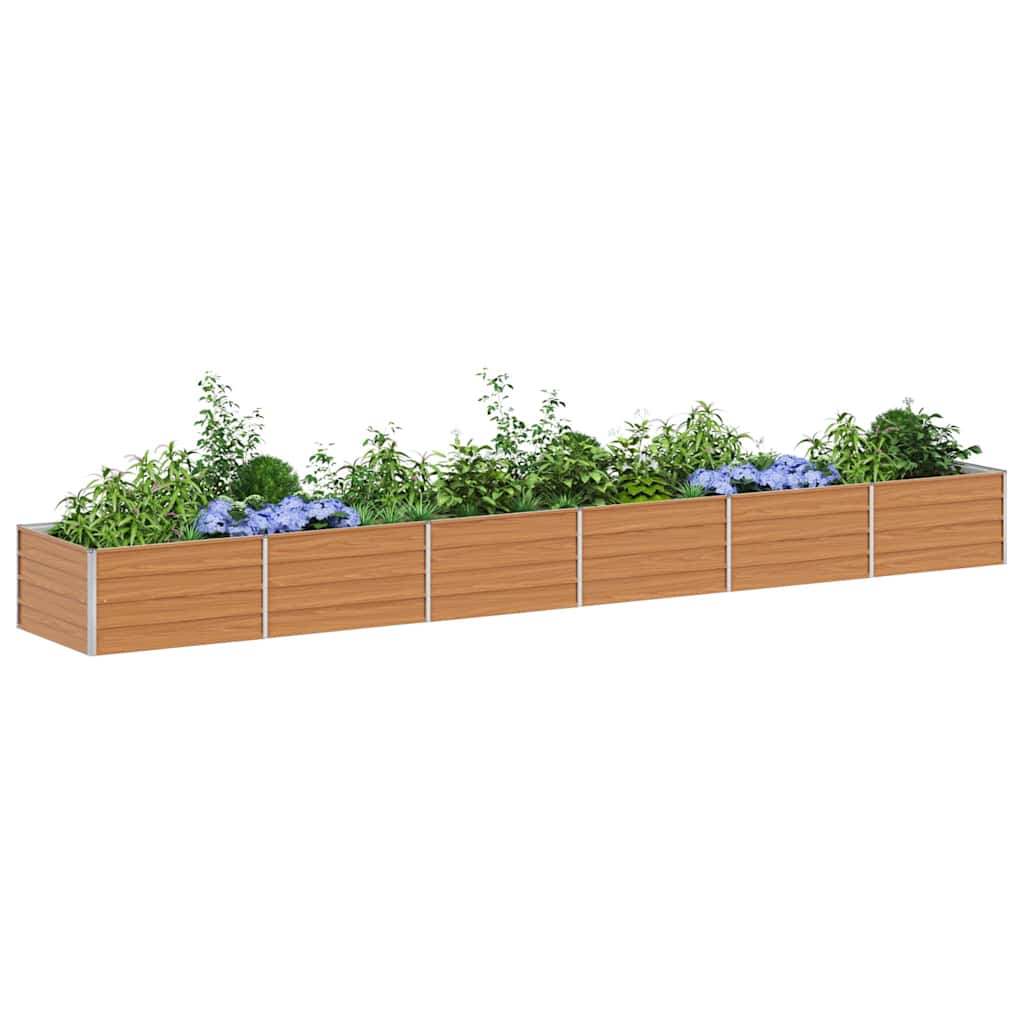Hochbeet Hellbraun 100 x 100 x 77 cm Verzinkter Stahl