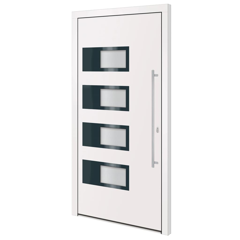 Haustür Anthrazit 100x210 cm Aluminium und PVC