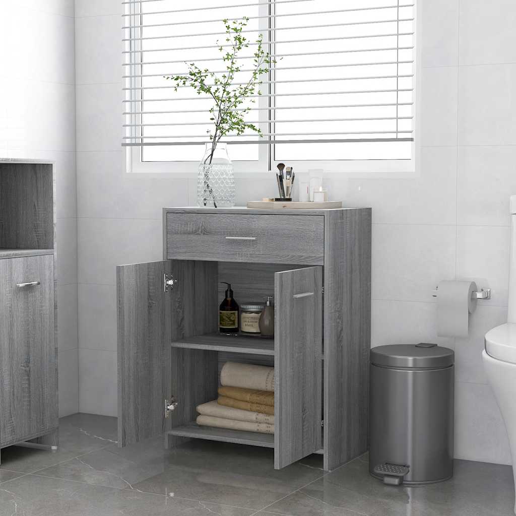 Badezimmerschrank Weiß 60x33x80 cm Holzwerkstoff