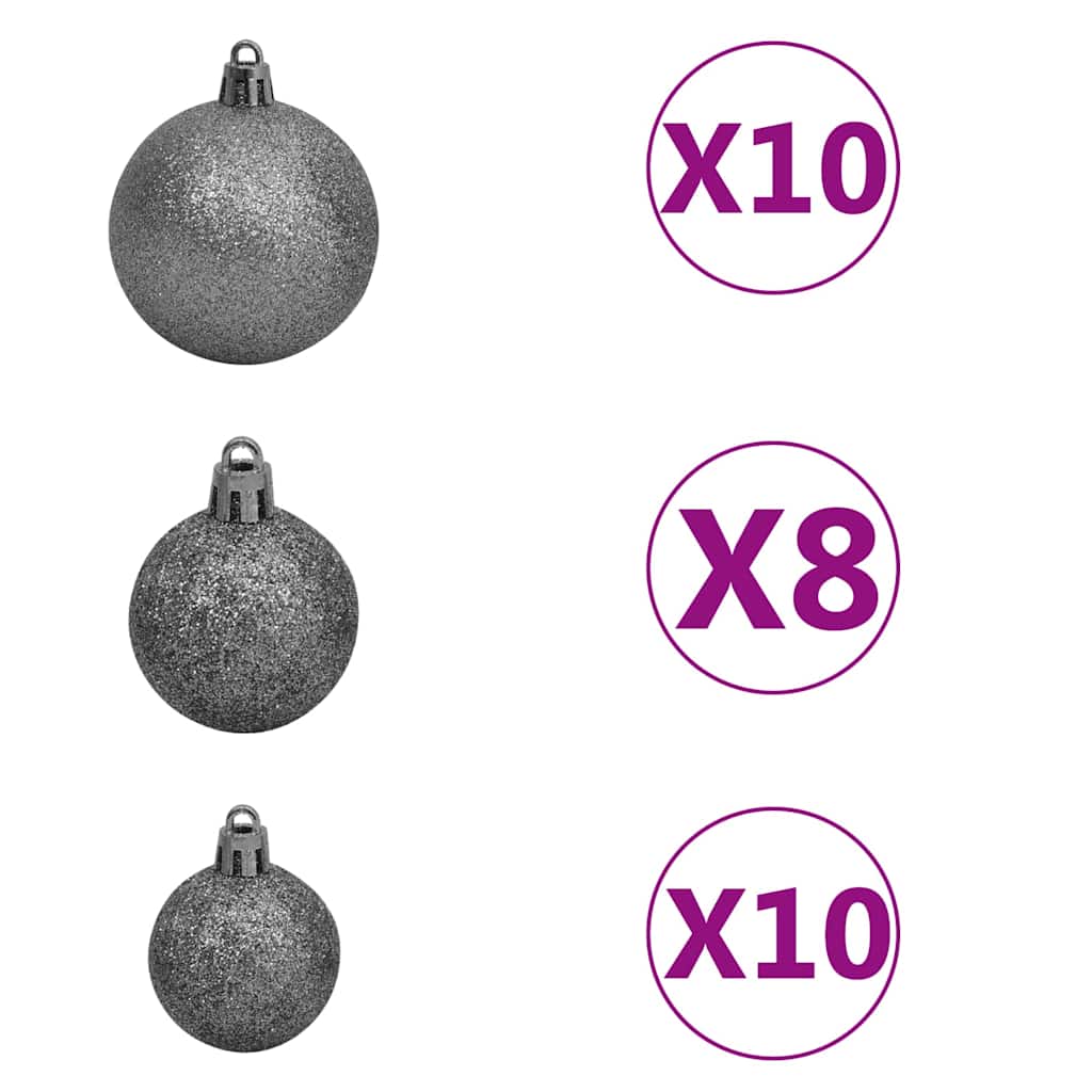 Künstlicher Weihnachtsbaum Nordmann LED & Kugeln Grün 150 cm