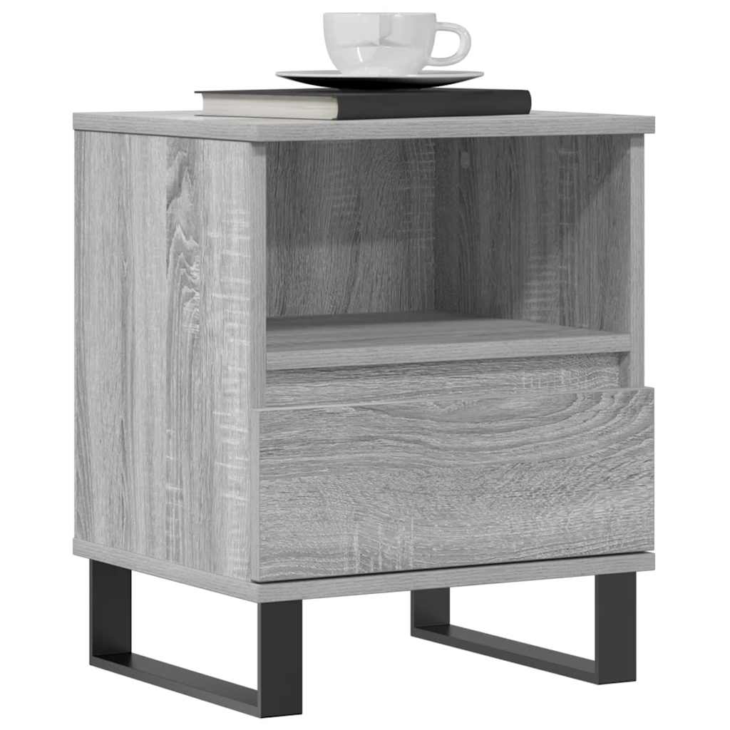 Bettschrank Schwarz Eichen-Optik 40 x 35 x 50 cm Holzwerkstoff