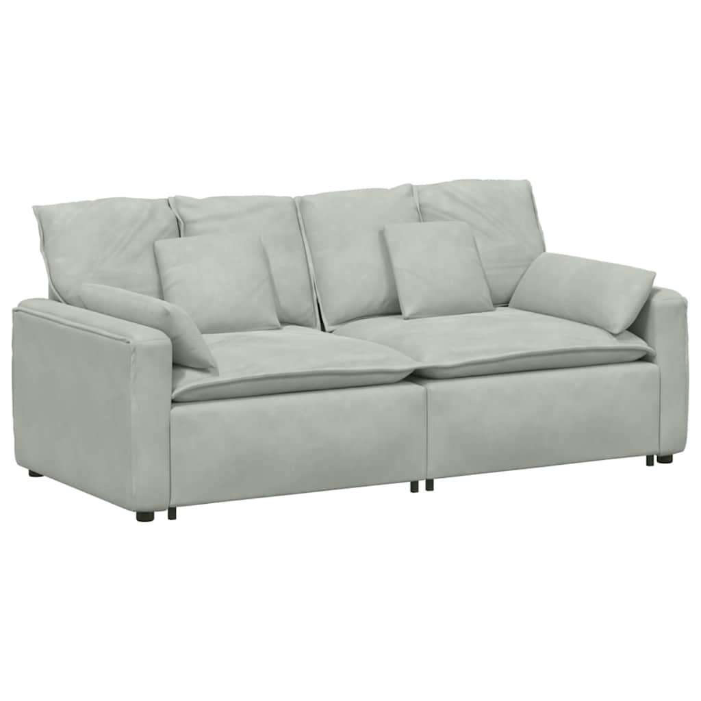Modulares Sofa mit Kissen Blau