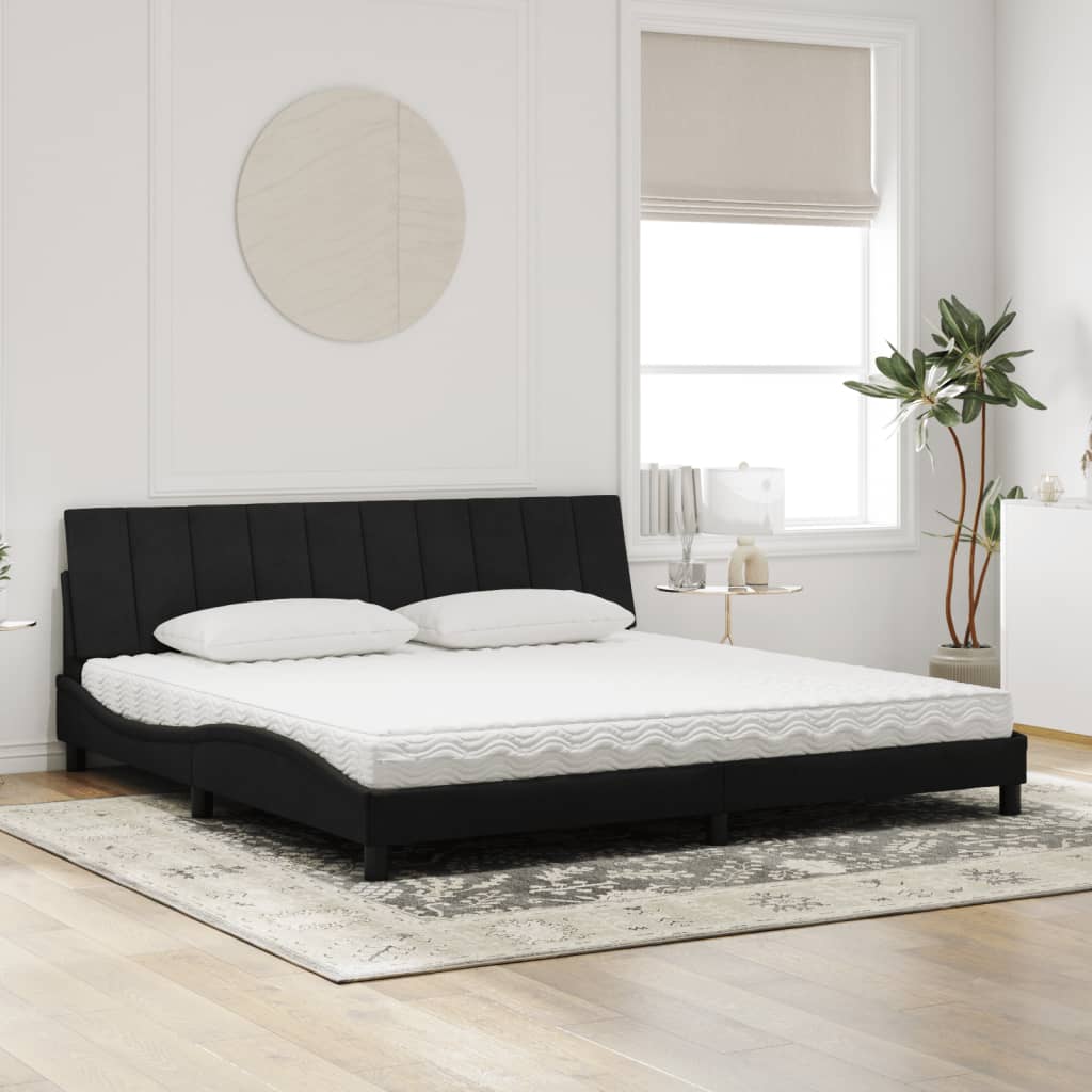 Bett mit Matratze "Hanko" Hellgrau 80x200 cm Samt