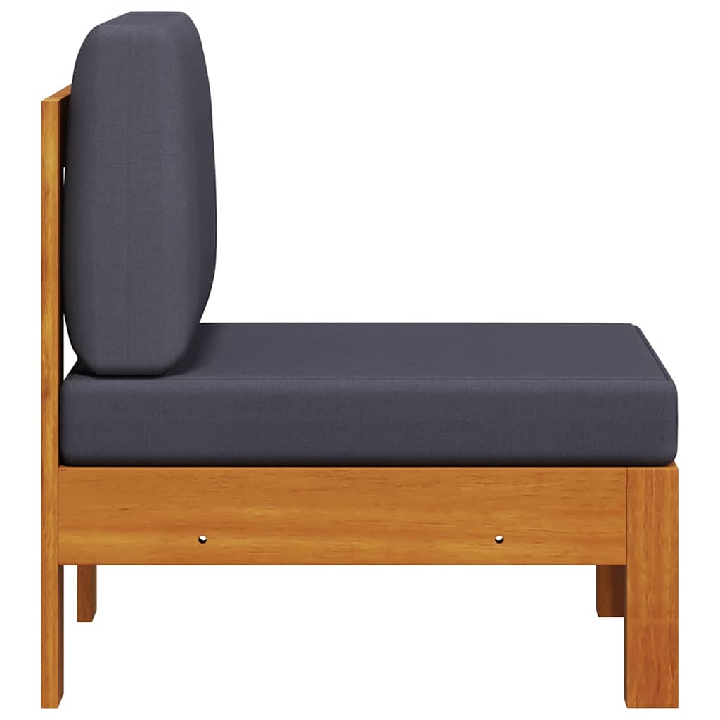 2-tlg. Garten-Lounge-Set mit Cremeweißen Kissen Akazienholz