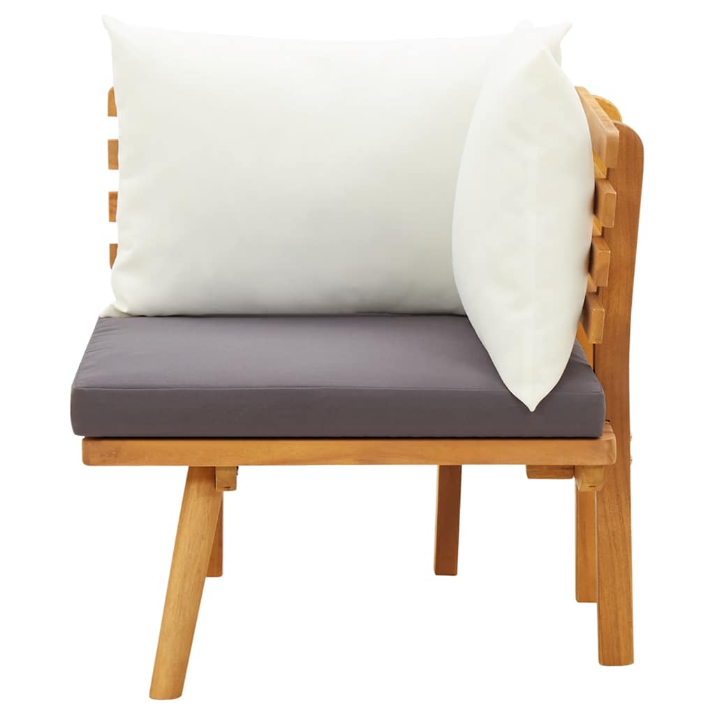 2-Sitzer-Gartensofa mit Kissen Massivholz Akazie