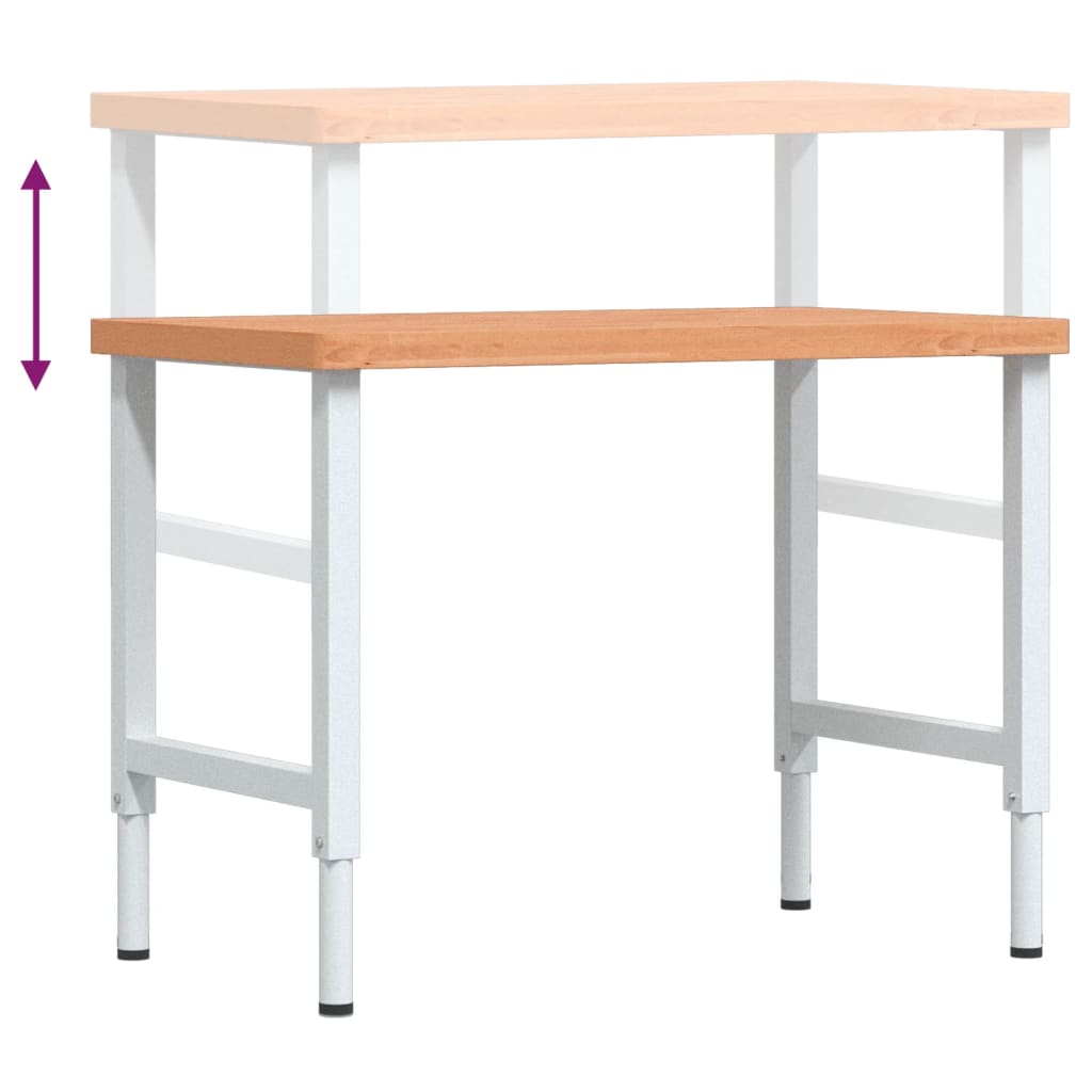 Werkbank 100x60x(71,5-98) cm Massivholz Buche Rechteckig
