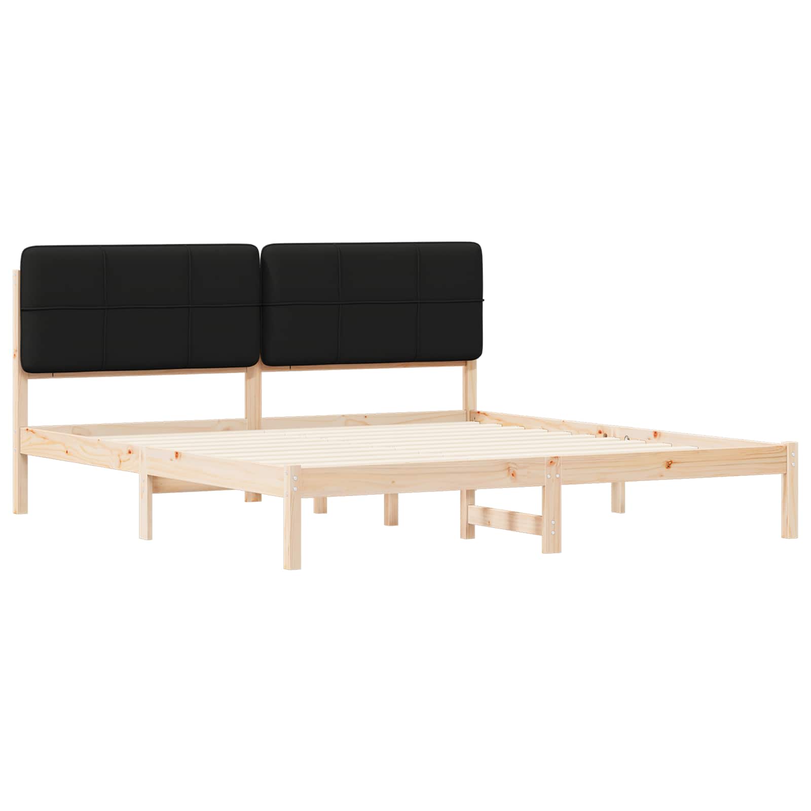 Bettgestell mit gepolstertem Kopfteil Hellgrau 200 x 200 cm