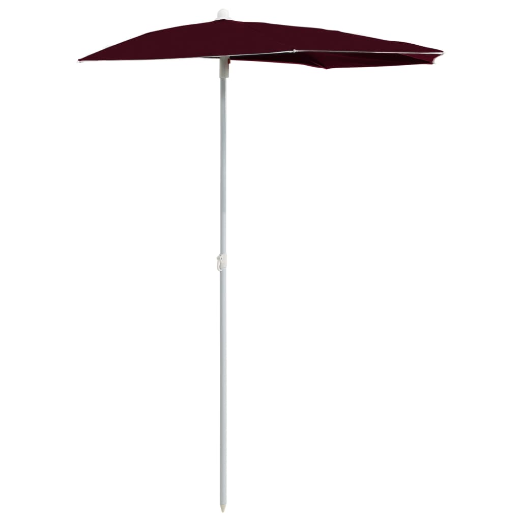 Halb-Sonnenschirm mit Mast 180x90 cm Anthrazit