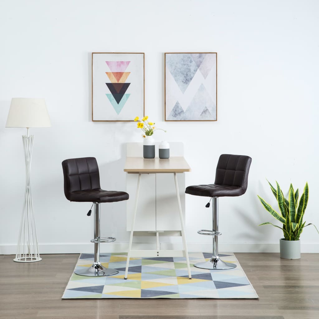 Barhocker 2 Stk. Weinrot Kunstleder