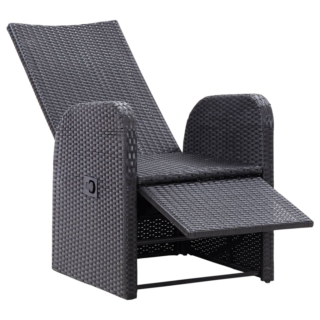 Garten-Liegestühle mit Kissen 2 Stk. Grau Poly Rattan
