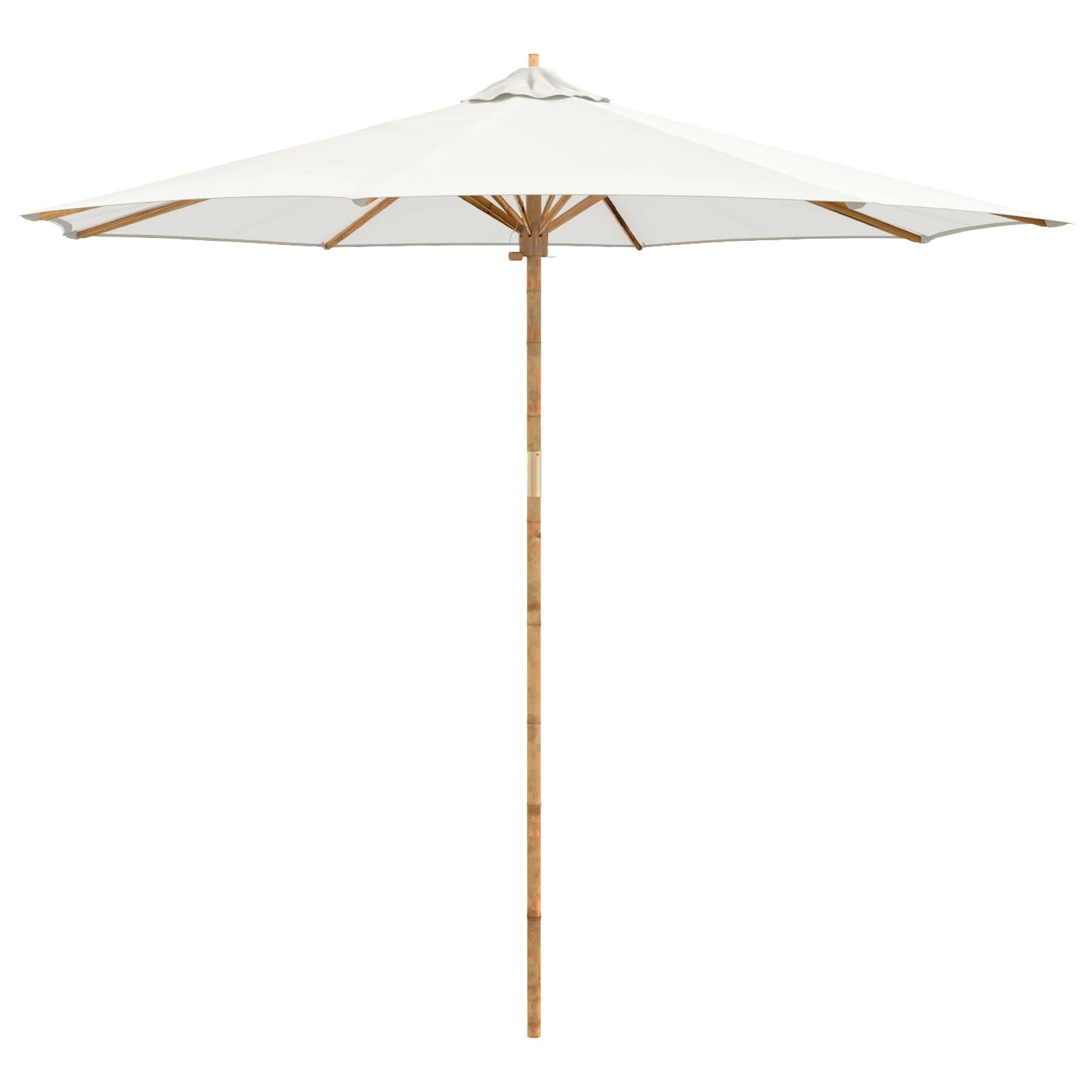 Garten-Sonnenschirm Cremeweiß Ø 150 x 210 cm Bambus