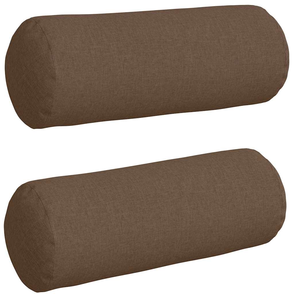 Bolsterkissen 2 Stück Hellgrau Ø 15 x 40 cm Stoff