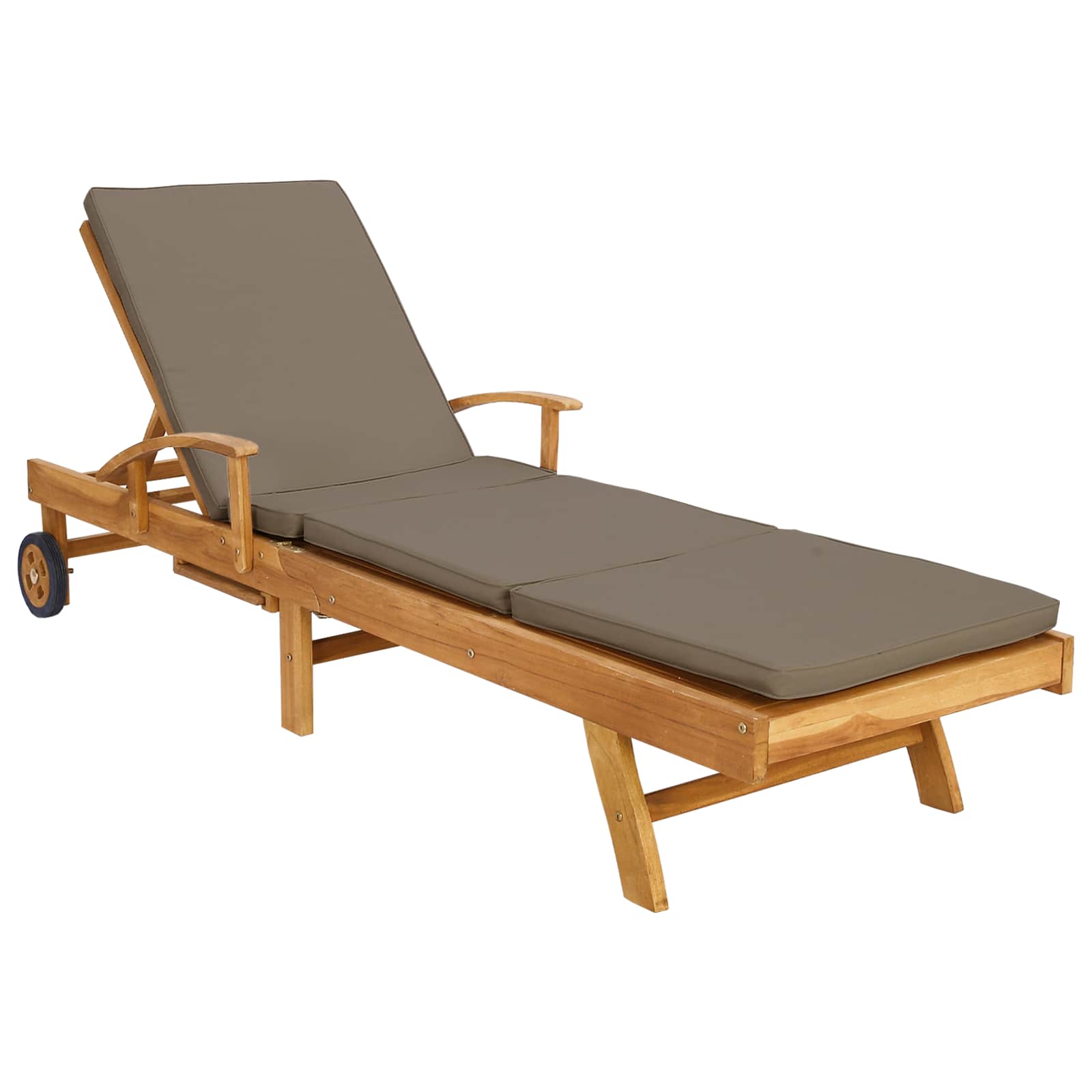 Sonnenliege 1-Person Braun Massivholz Teak