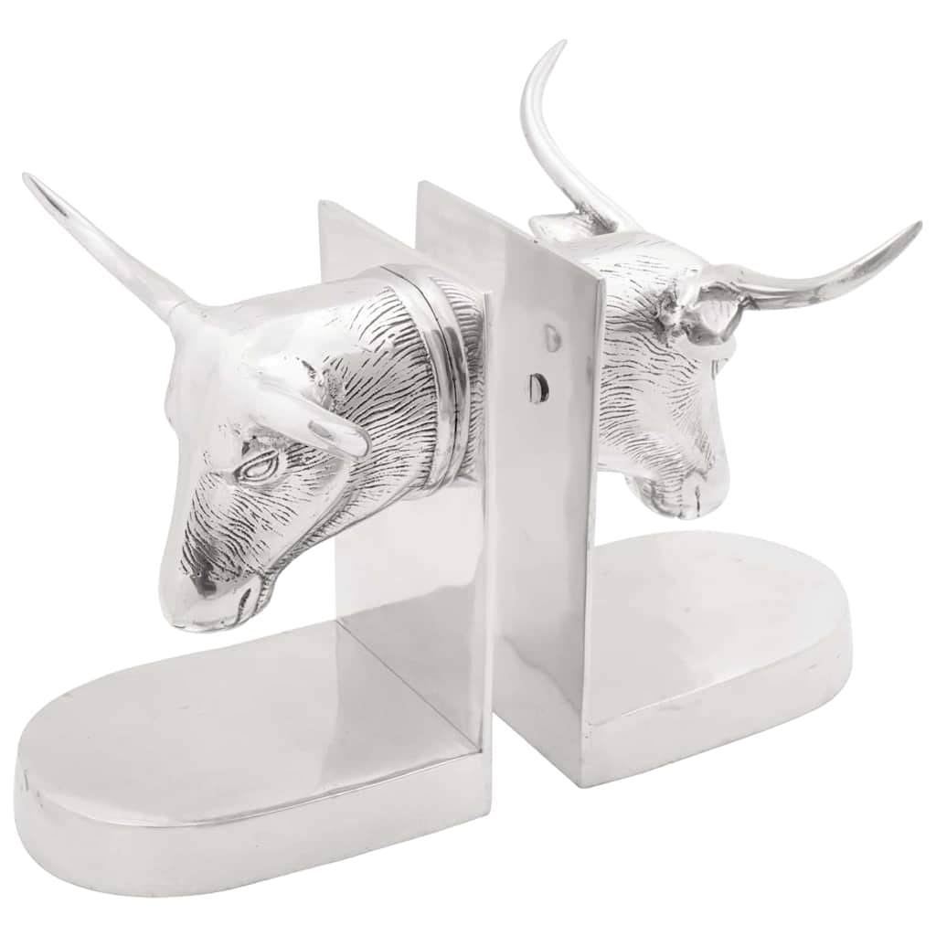 Buchstützen 2 pcs Silber 12 x 9 x 19 cm Aluminium