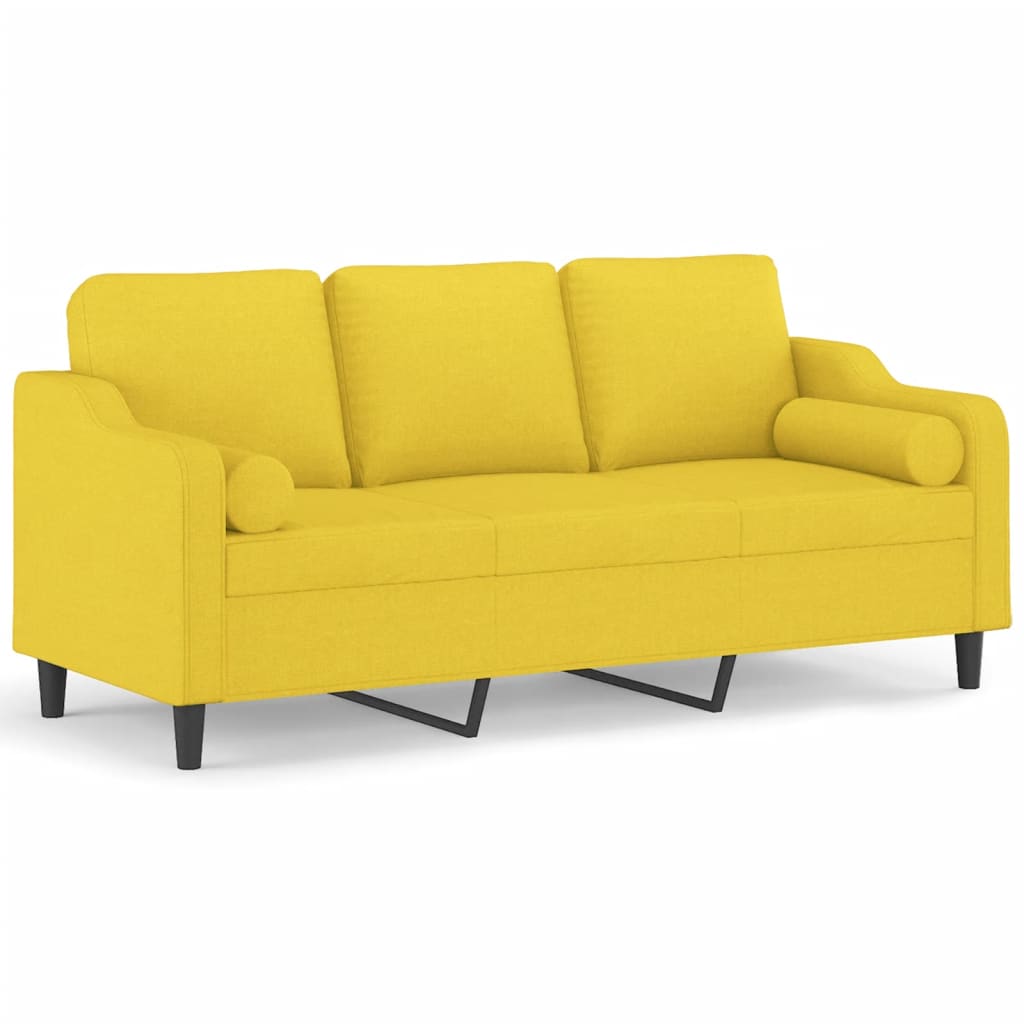 2-Sitzer-Sofa mit Zierkissen Braun 120 cm Stoff