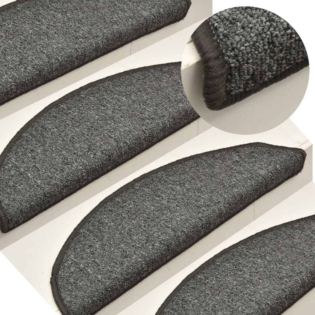 Stufenmatten 15 Stk. 56x17x3 cm Anthrazit Halbrund