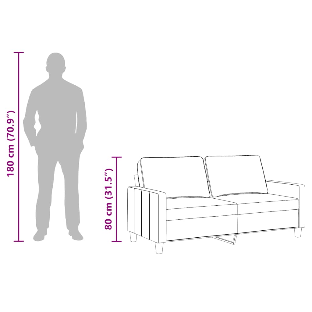 3-Sitzer-Sofa Hellgrau 180 cm Stoff
