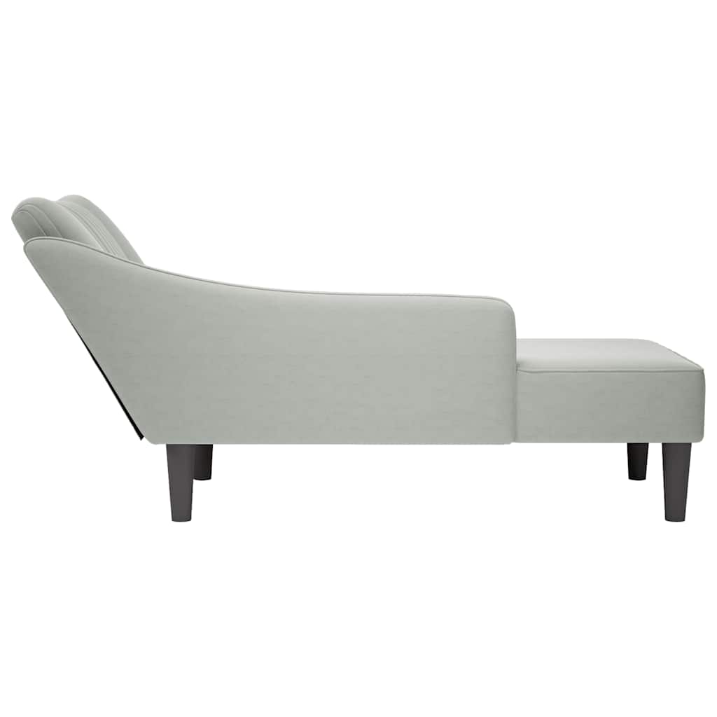 Chaiselongue mit Rechter Armlehne Blau Samt