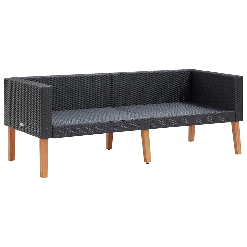 3-Sitzer-Gartensofa mit Auflagen Poly Rattan Beige