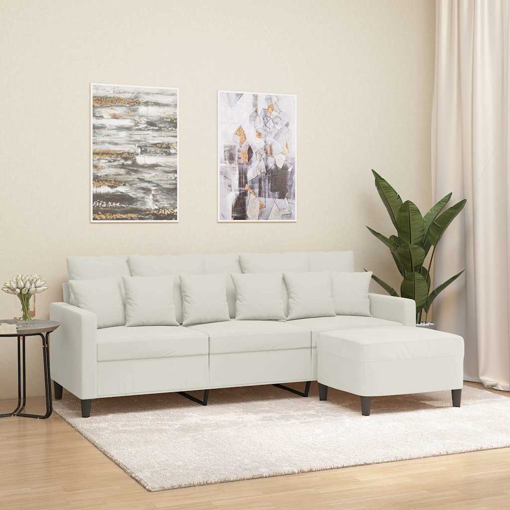 3-Sitzer-Sofa mit Hocker Rosa 180 cm Samt