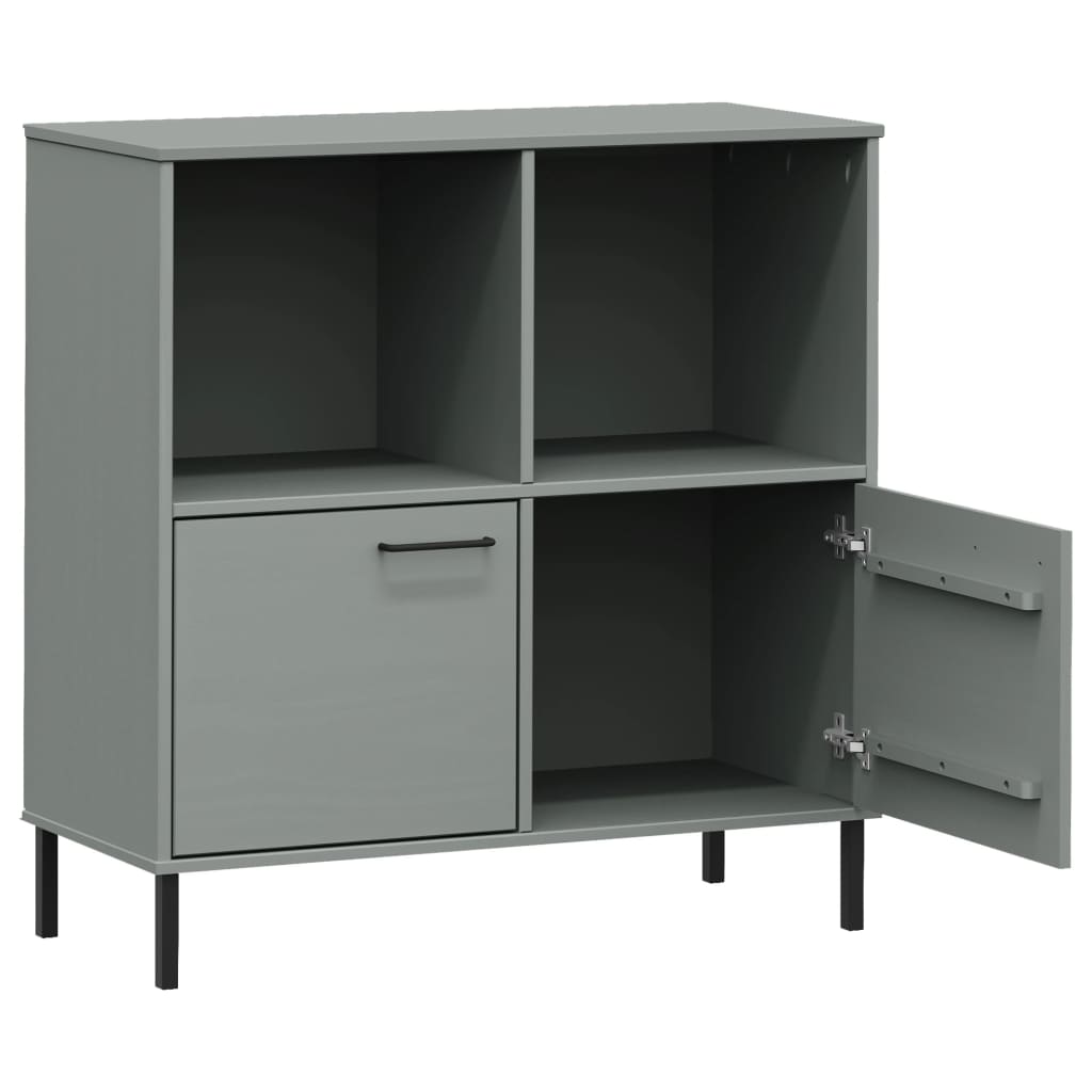 Bücherregal OSLO mit Metallbeinen Braun 90x35x90,5cm Massivholz