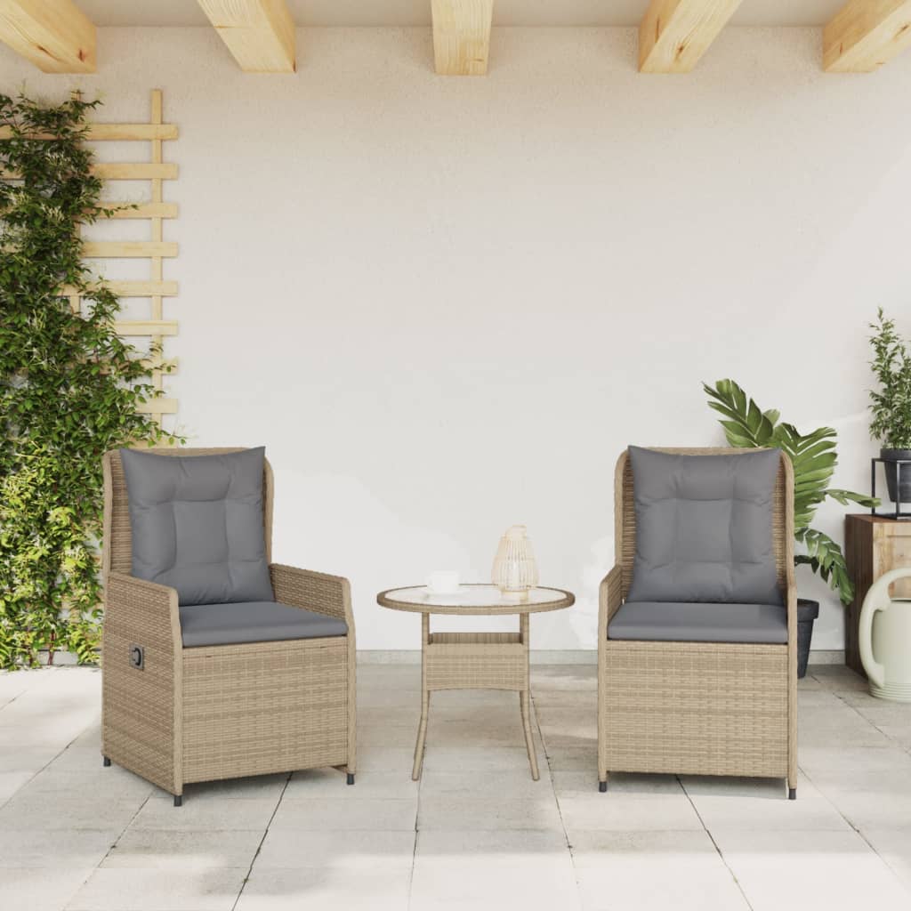 Gartensessel 2 Stk. Verstellbar Schwarz Poly Rattan