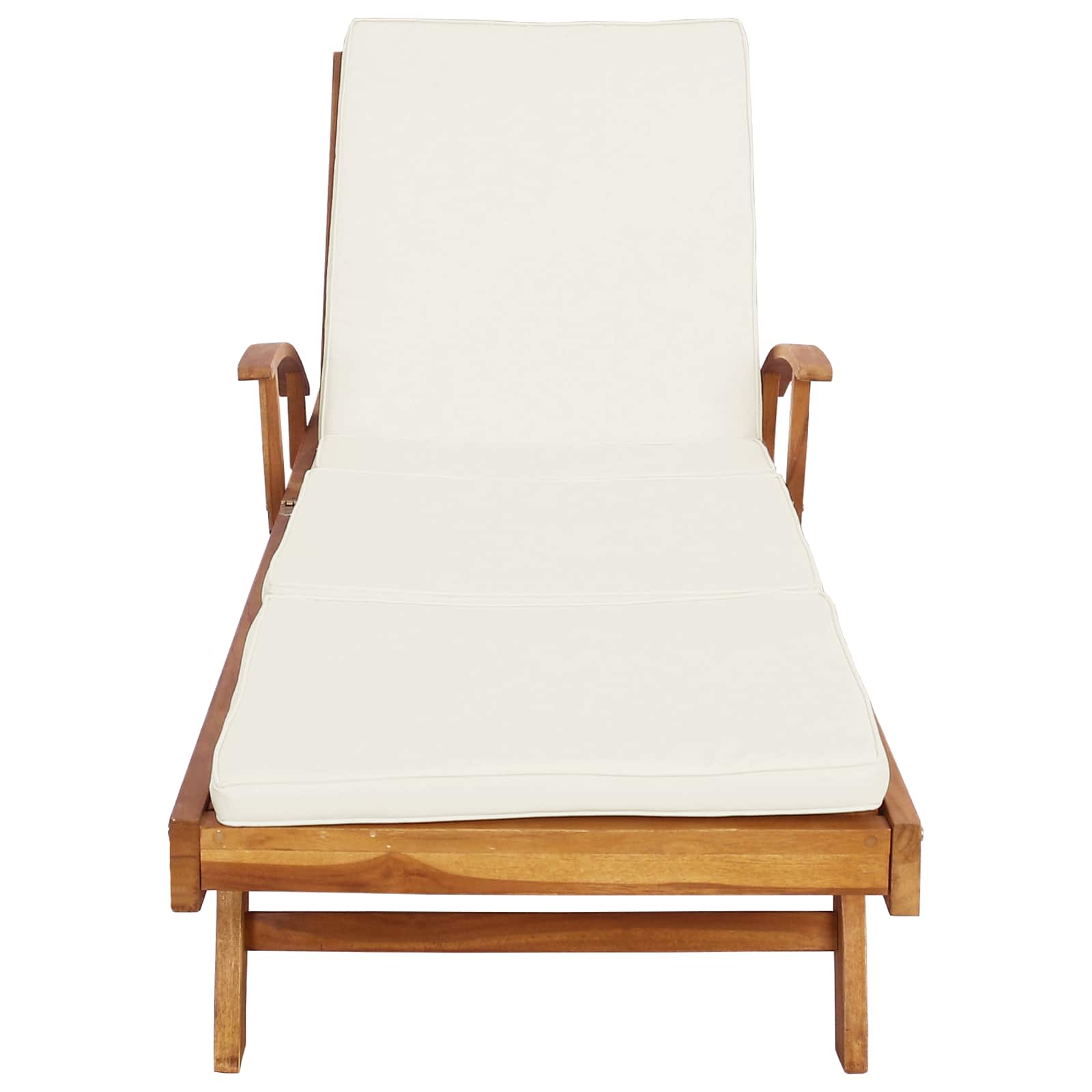 Sonnenliege 1-Person Braun Massivholz Teak