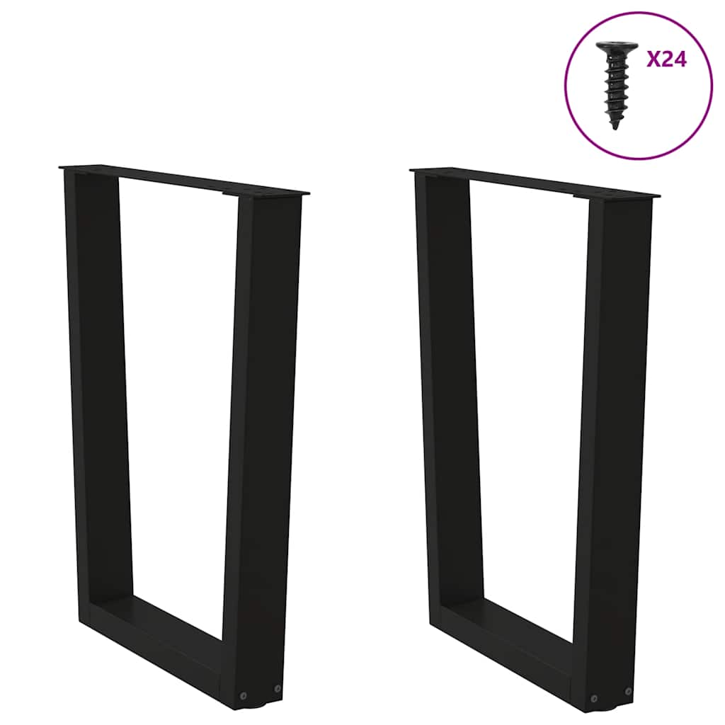 Couchtischbeine V-Form 2 Stück Schwarz 30x(30-31,3) cm Stahl