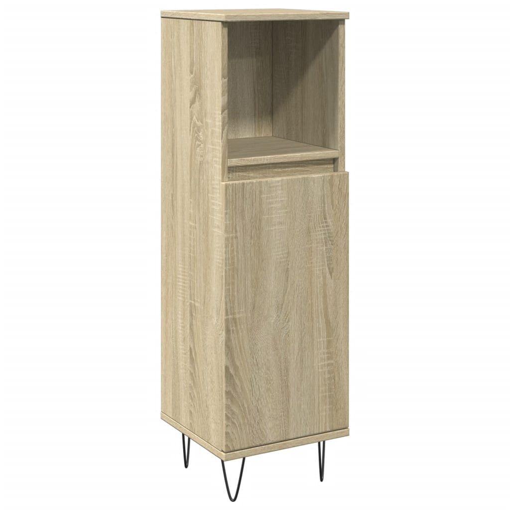 3-tlg. Badmöbel-Set Räuchereiche Holzwerkstoff
