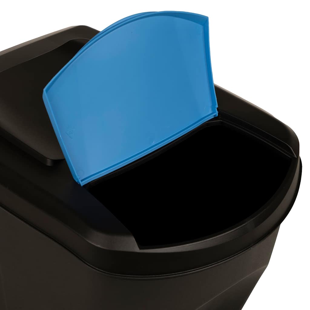 Stapelbare Mülleimer 3 Stk. Grau 75 L Polypropylen