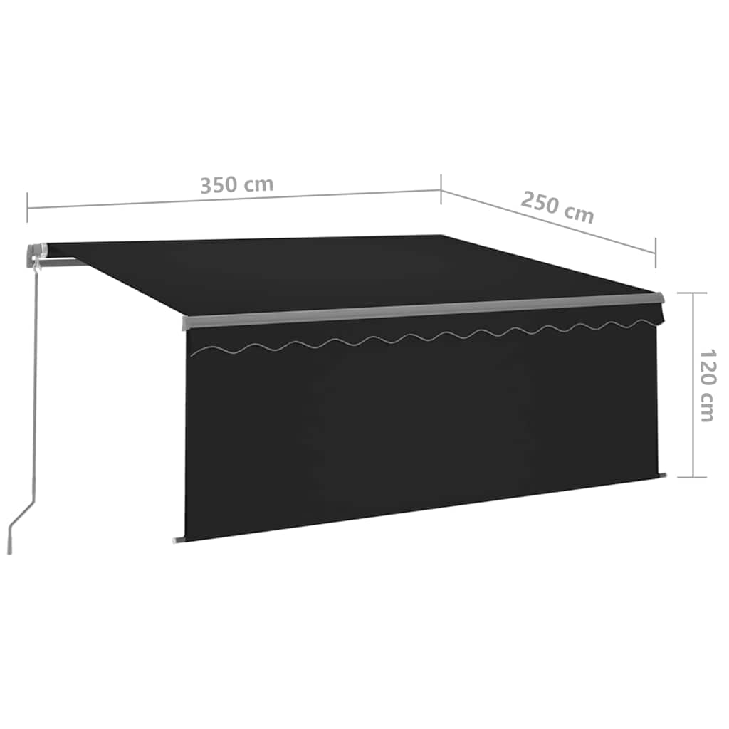 Markise Manuell Einziehbar mit Rollo 3x2,5 m Creme