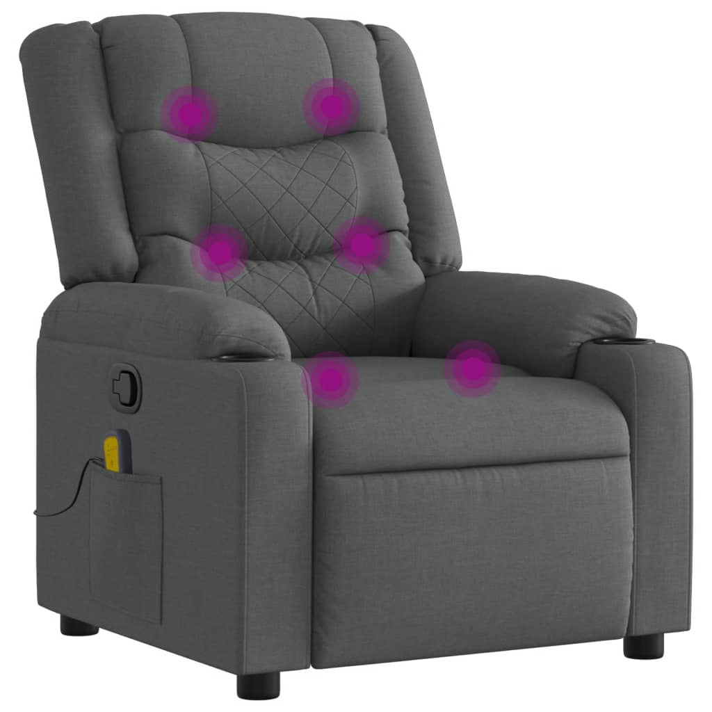Massage-Relaxsessel Hellgrau Stoff