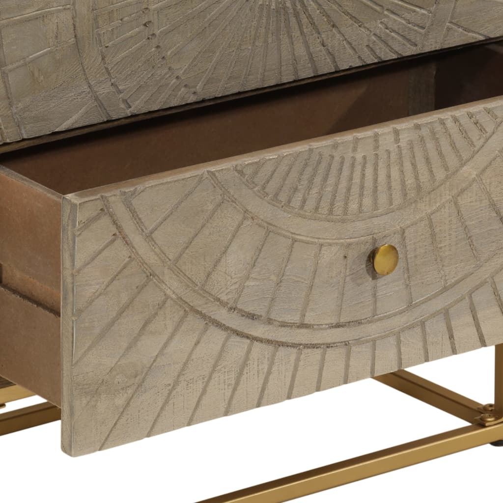 Nachttisch 40x30x50 cm Massivholz Mango und Eisen