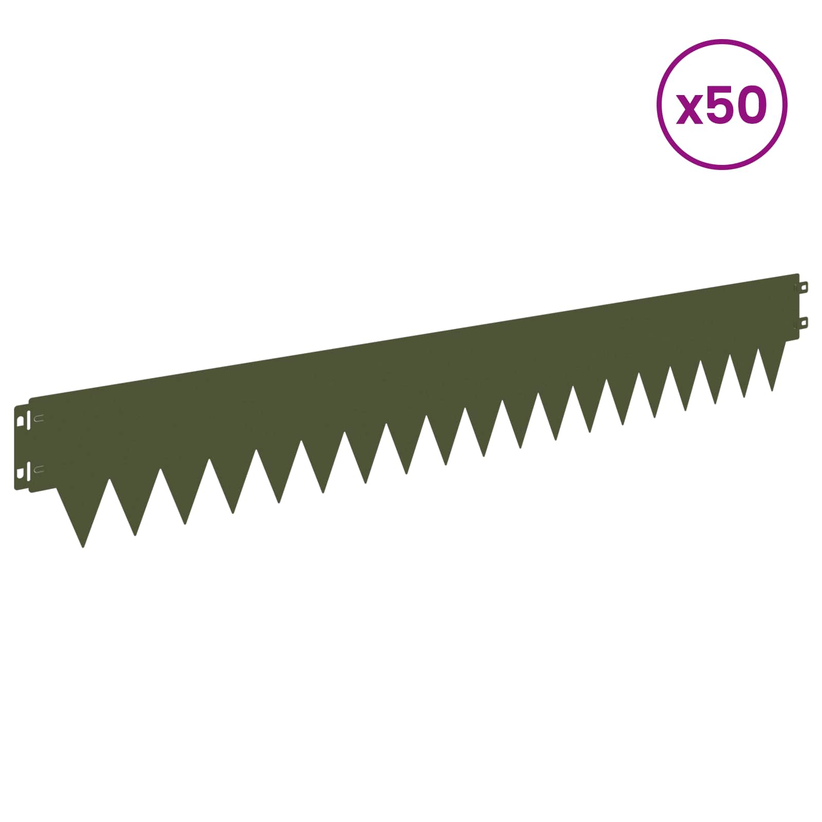 Raseneinfassung 10 pcs Länge Höhe 103 x 15 cm Stahl Schwarz