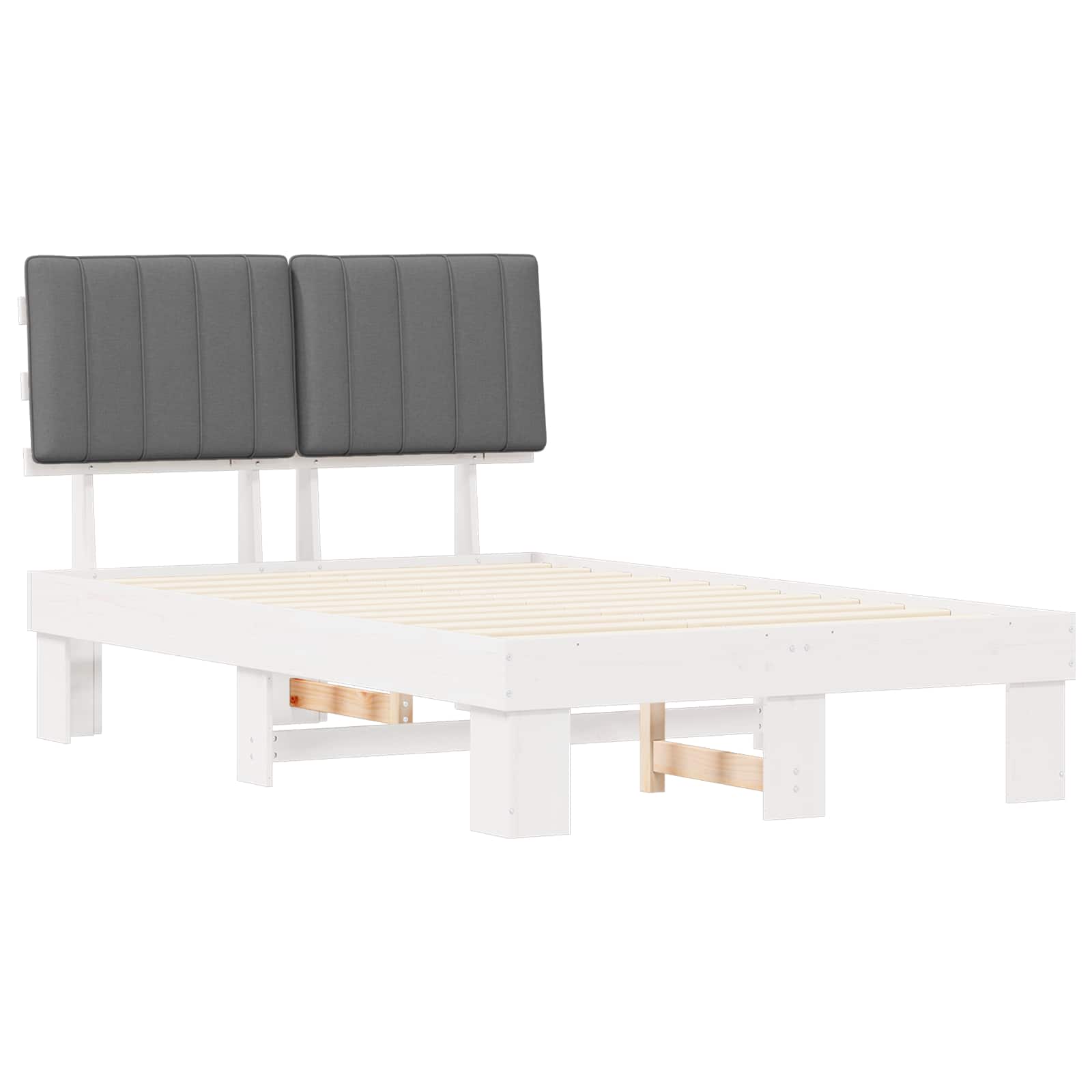 Bettgestell mit gepolstertem Kopfteil Hellgrau 200 x 200 cm