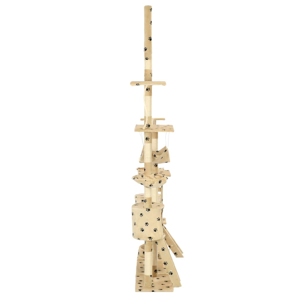 Katzen-Kratzbaum mit Sisal-Kratzsäulen 230 - 250 cm Beige