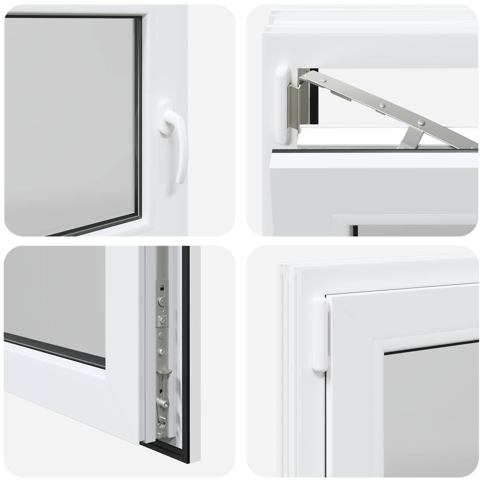 Kellerfenster RISOR 50 x 50 cm PVC und Glas Weiß