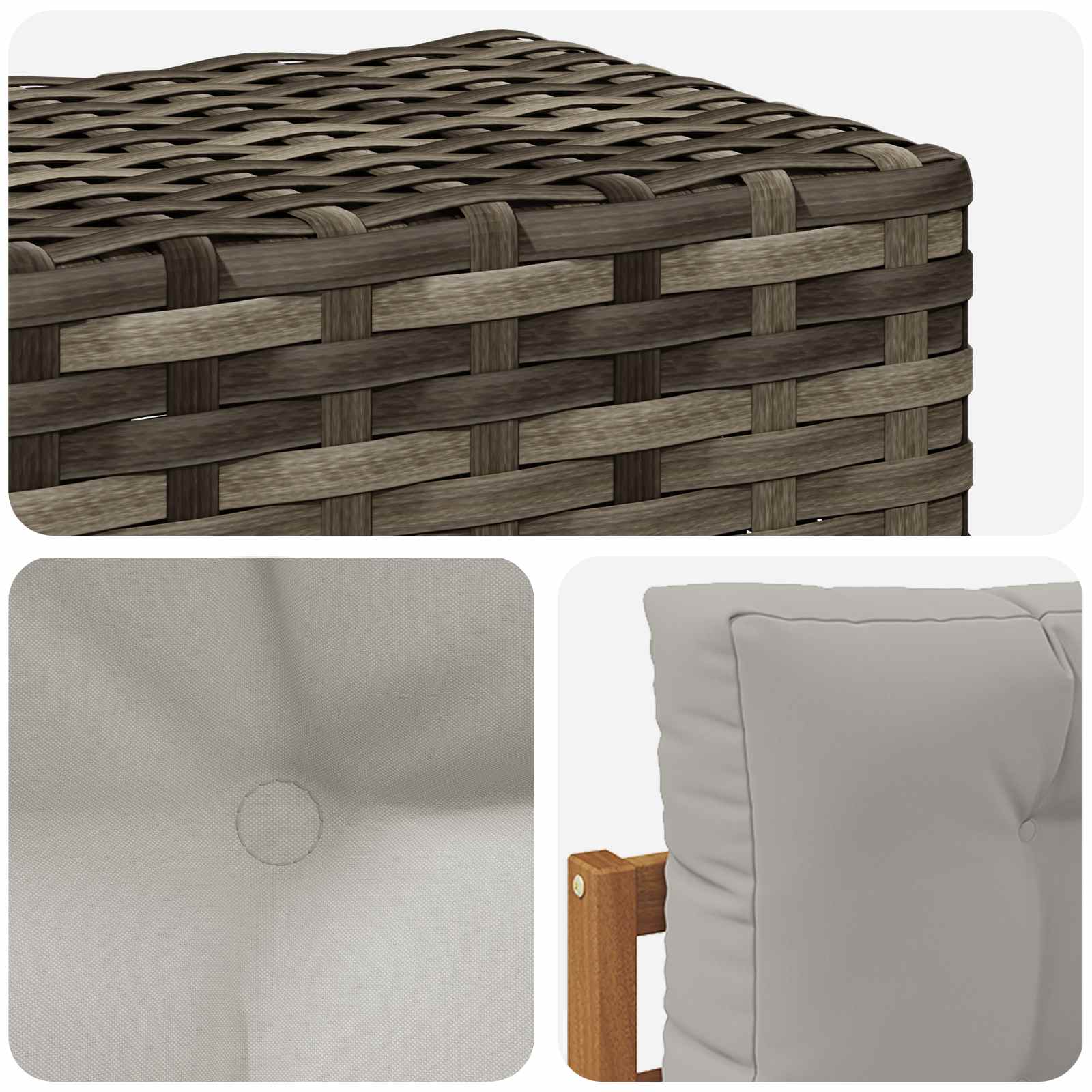 2 Stück Outdoor-Sofa Natur
