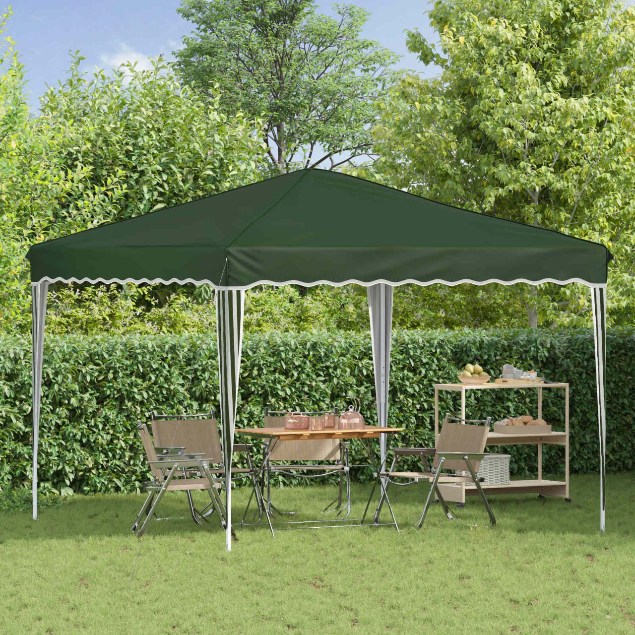 Pop-up Partyzelt 288 x 288 x 245 cm Creme Oxford-Stoff