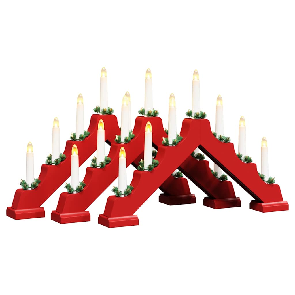 Weihnachtskerzenbrücke mit 7 LEDs Braun 39,5 x 5 x 29 cm