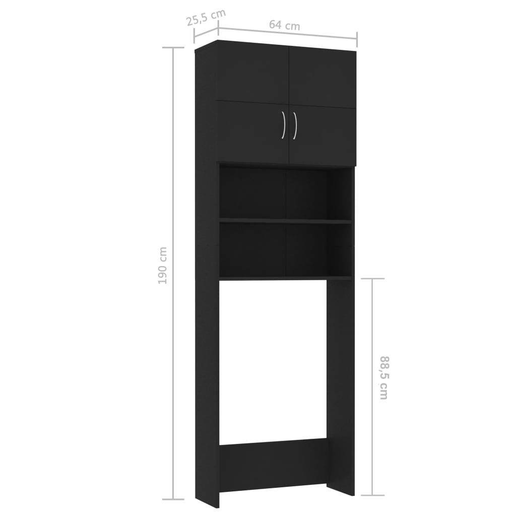 Waschmaschinenschrank Weiß 64x25,5x190 cm Holzwerkstoff