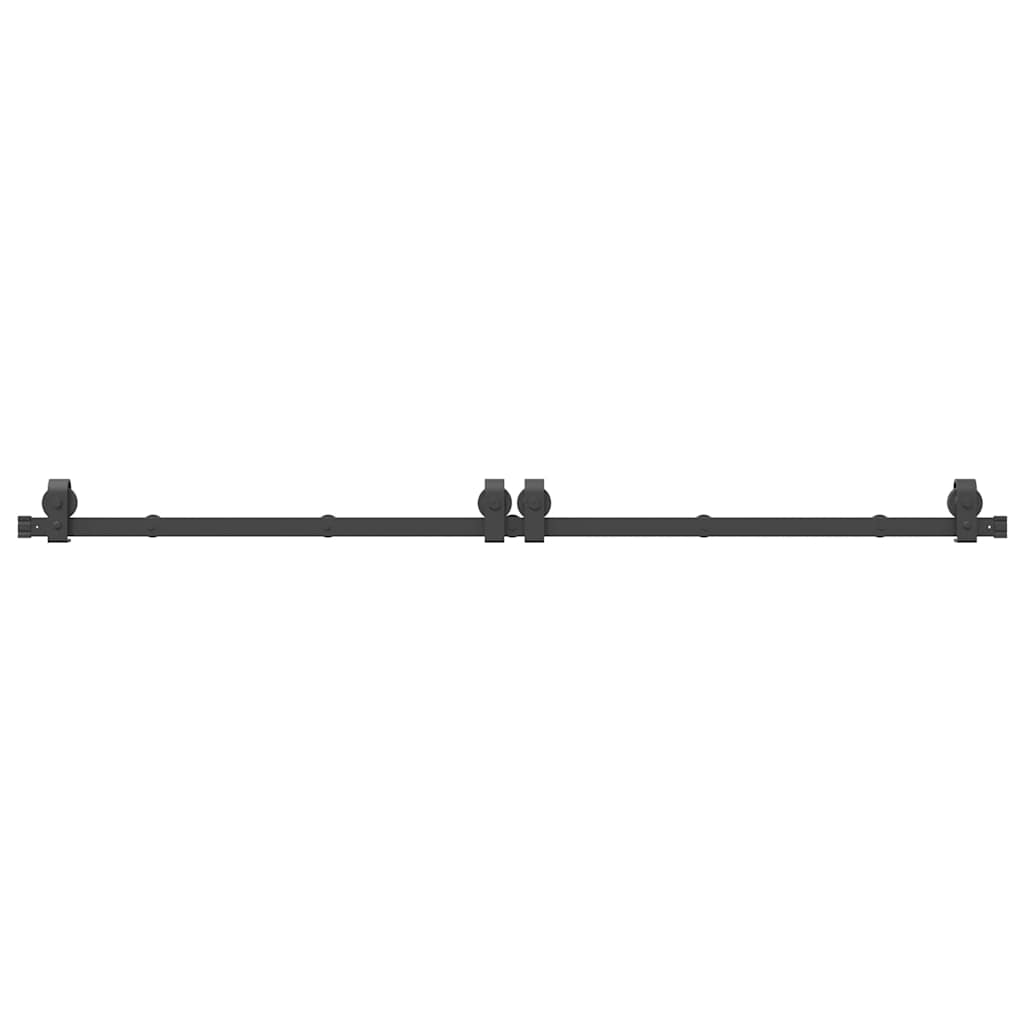 Schiebetürbeschlag-Set 183 cm Stahl Schwarz