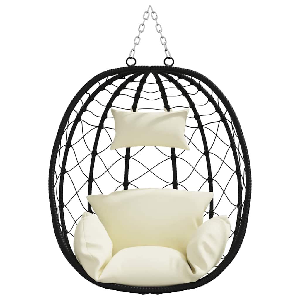 Hängendes Ei-Stuhl Anthrazit 91,5 x 54,5 x 107 cm Poly-Rattan